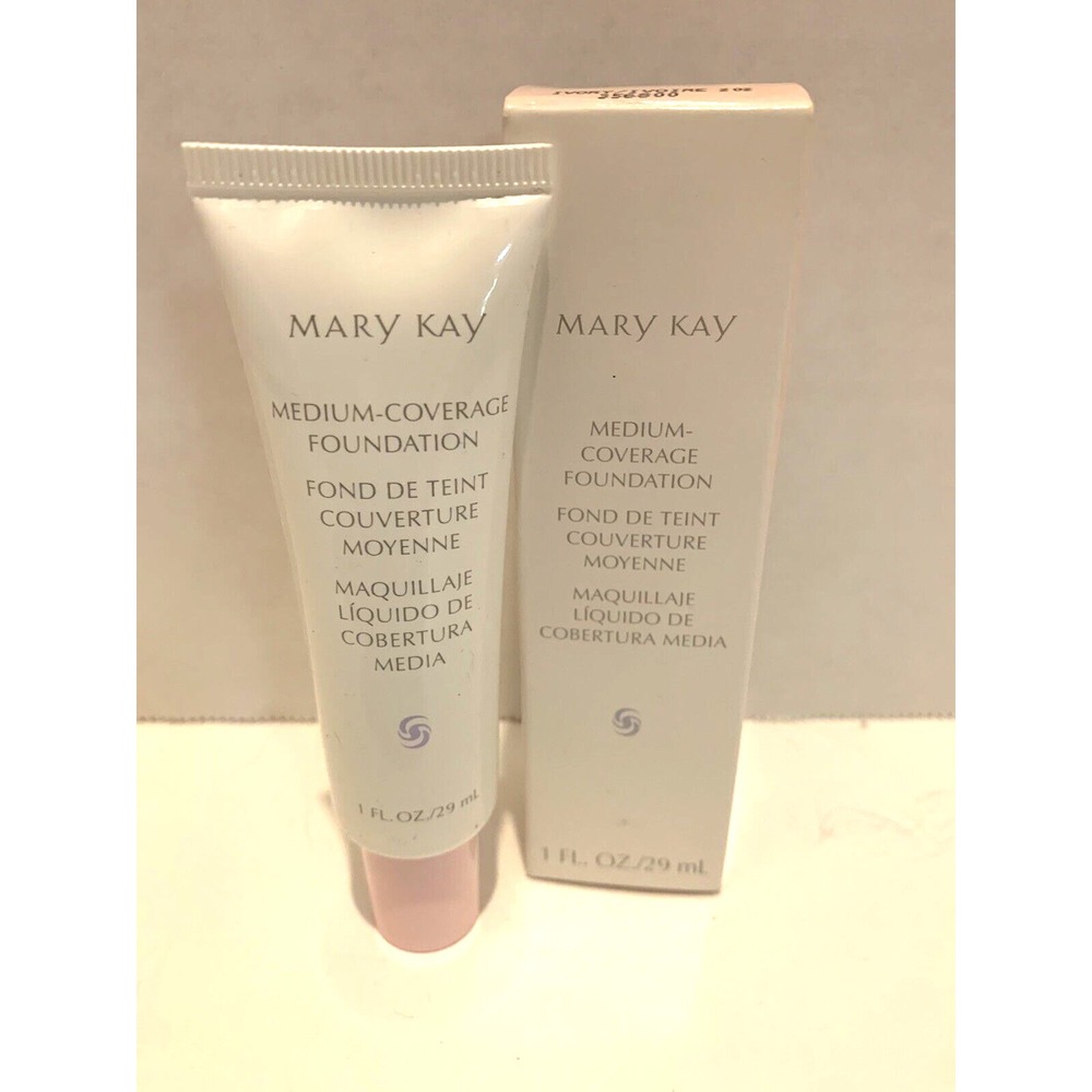 Mary Kay Medium Coverage Foundation Ivory 100 Pink Lid #355200